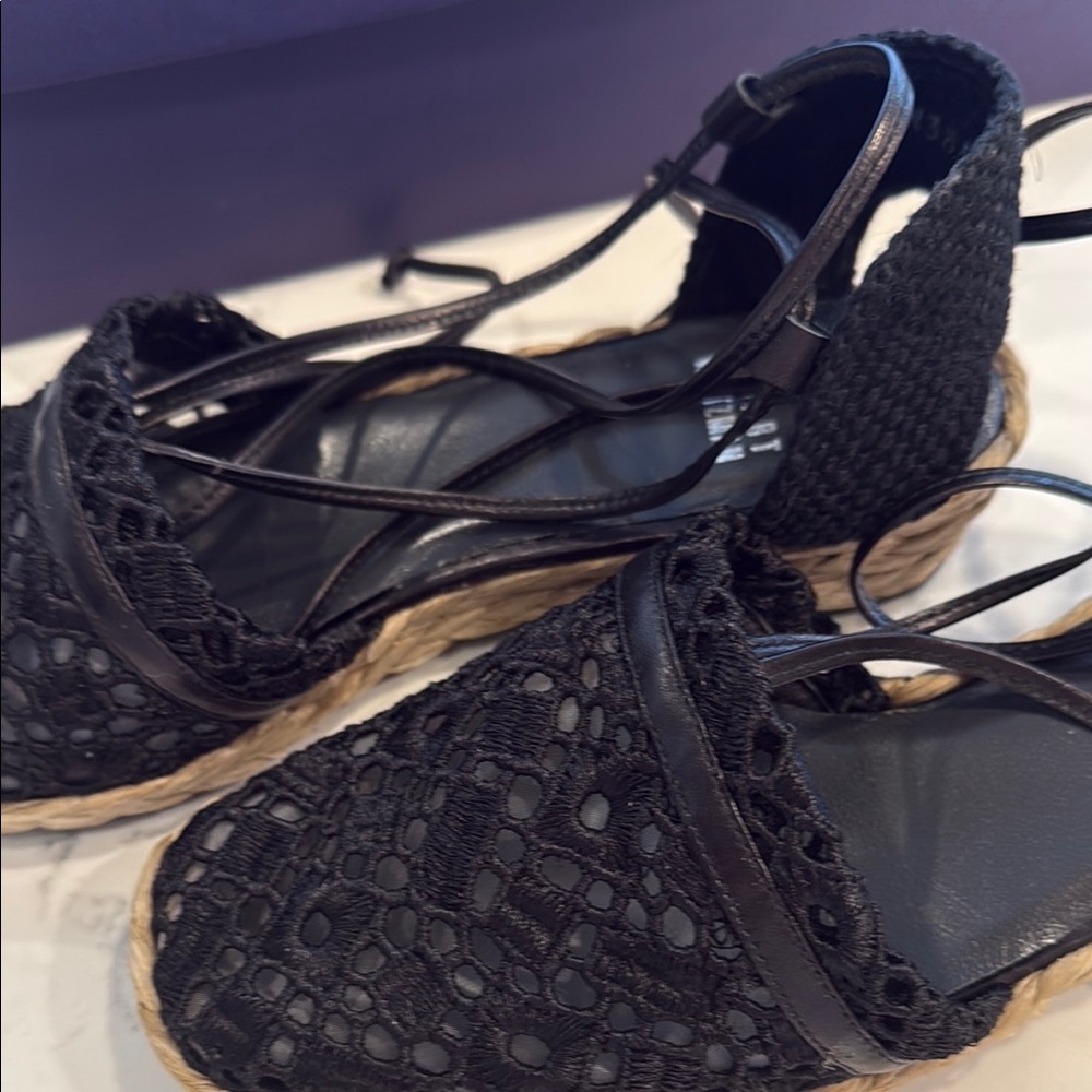 Stuart Weitzman Black Espadrille Flats - Picture 5 of 6